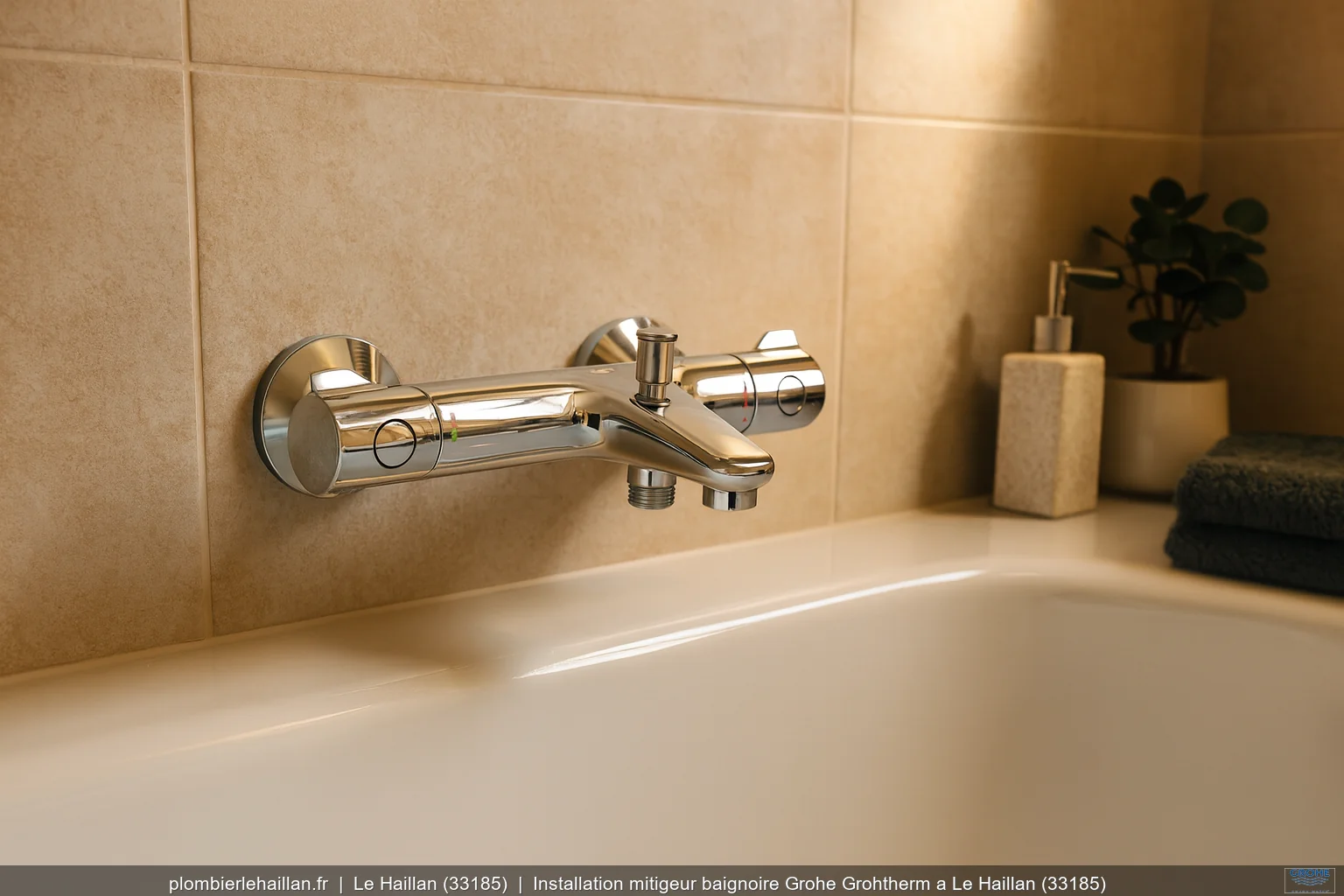 Installation mitigeur baignoire Grohe Grohtherm a Le Haillan (33185)
